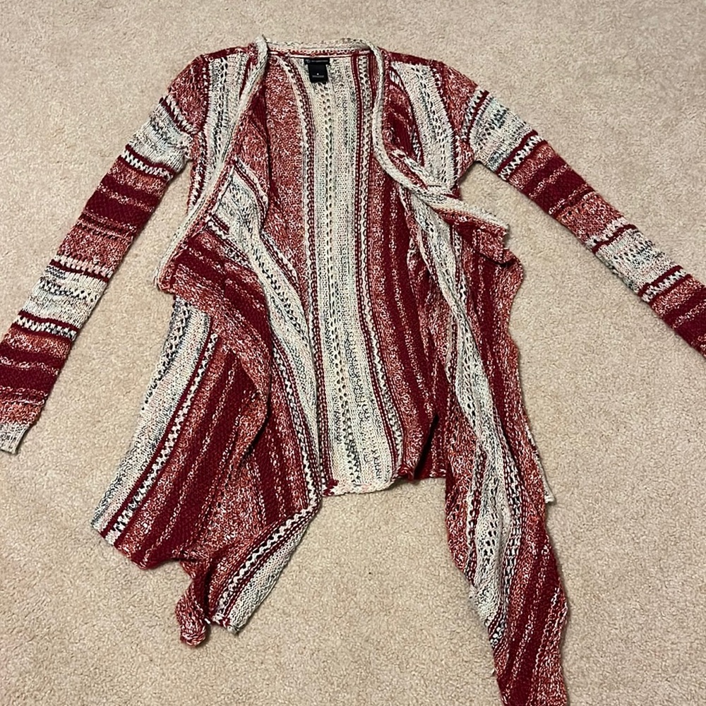 Red cardigan